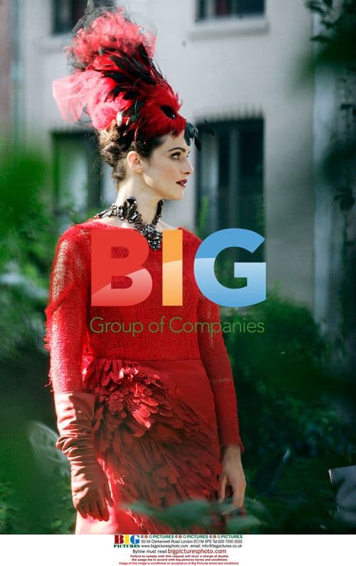 Rachel Weisz in Vibrant Red Costume for Vogue