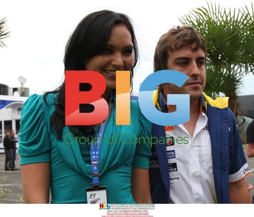 Miss France and Fernando Alonso at French GP