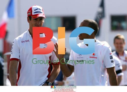 Lewis Hamilton and Adrian Sutil at French Grand Prix