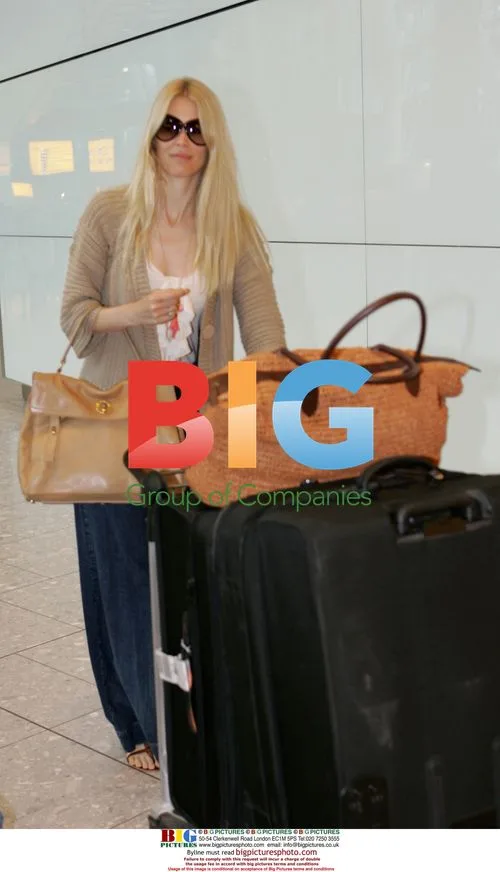 Claudia Schiffer at Heathrow Airport