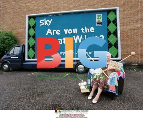 79-year-old completes first knitted billboard