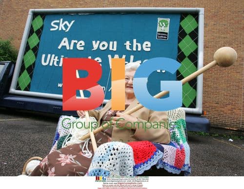 Woman completes first knitted billboard