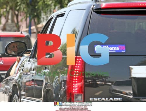 Maria Shriver spotted with Obama bumper sticker