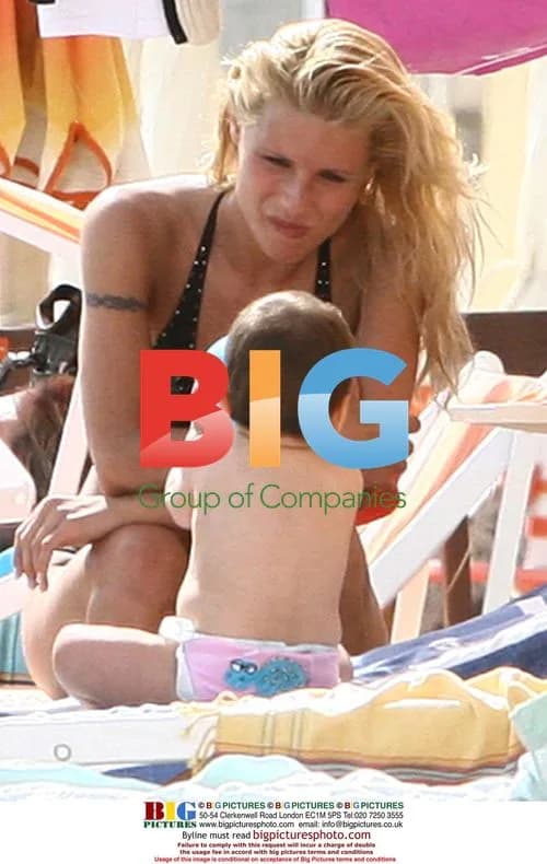 Michelle Hunziker at the beach in Varigotti, Italy