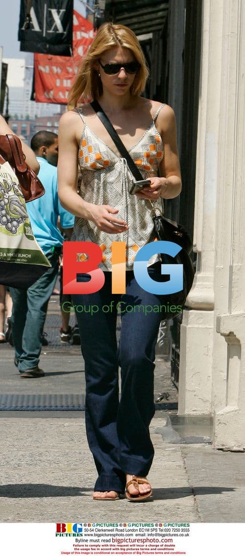 Claire Danes walks through Soho, NYC