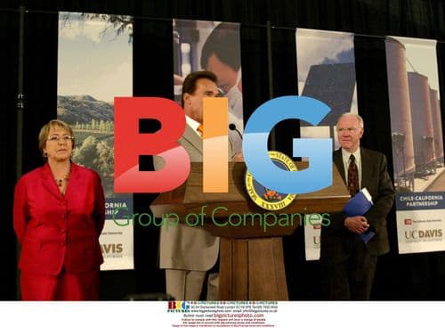 Schwarzenegger and Bachelet at UC Davis