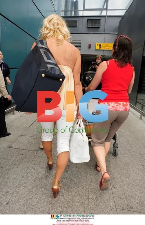 Pamela Anderson at Heathrow