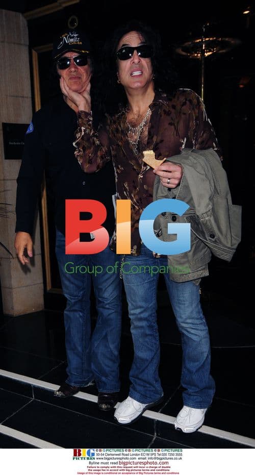 KISS band members leaving London hotel