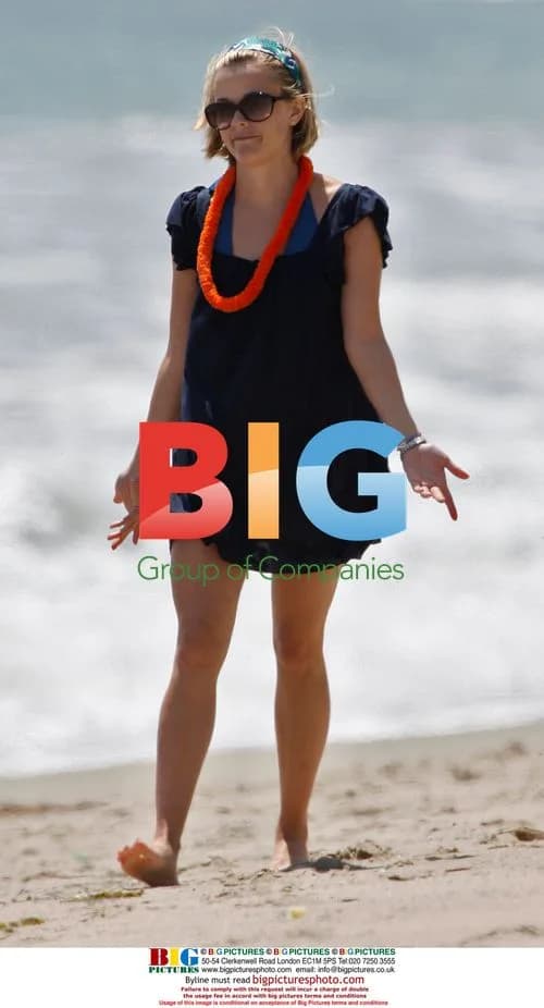 Reese Witherspoon and son at Malibu beach