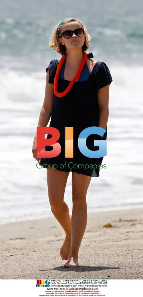 Reese Witherspoon and son at Malibu beach