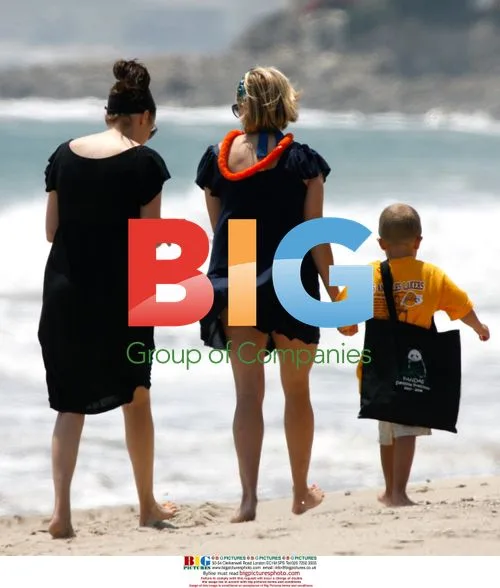 Reese Witherspoon and son at Malibu beach