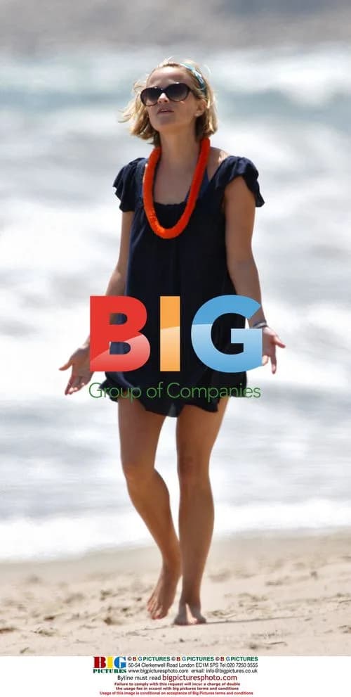 Reese Witherspoon and son at Malibu beach