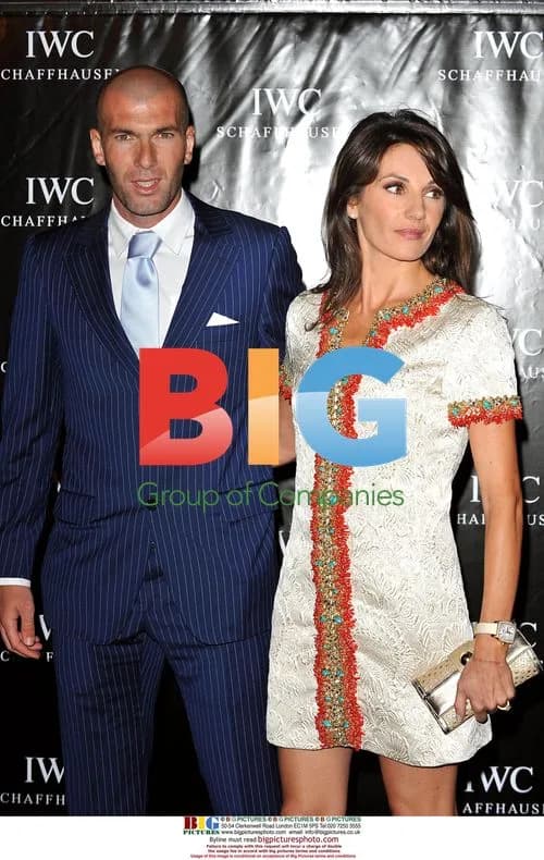 Zinedine Zidane and wife at watch launch party