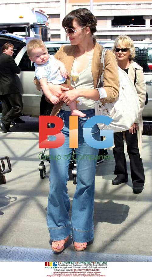 Milla Jovovich and Family at LAX