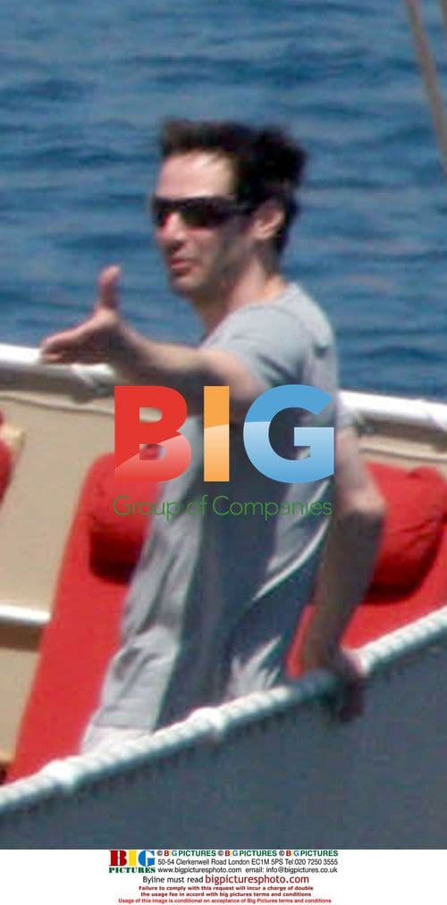 Keanu Reeves on boat in French Riviera