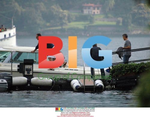 George Clooney on boat on Como Lake