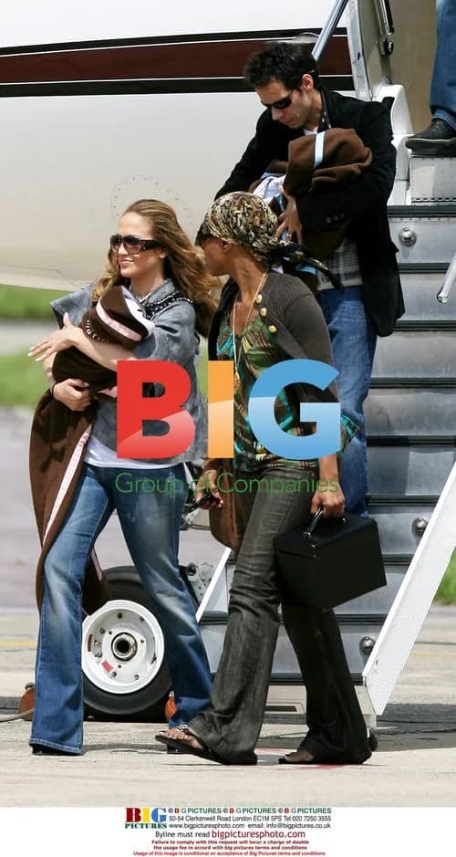 J.Lo, Marc Anthony, and Kids Arrive in Belgium