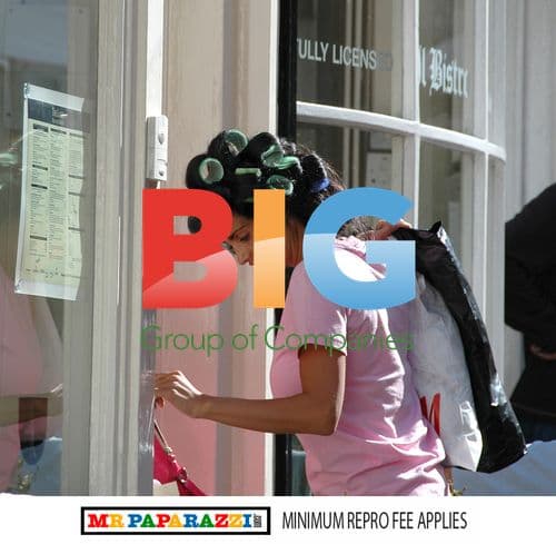 Katie Price leaving hairdresser in rollers