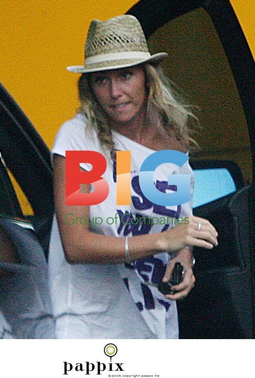 Jenny Frost takes dog for walk in Primrose Hill