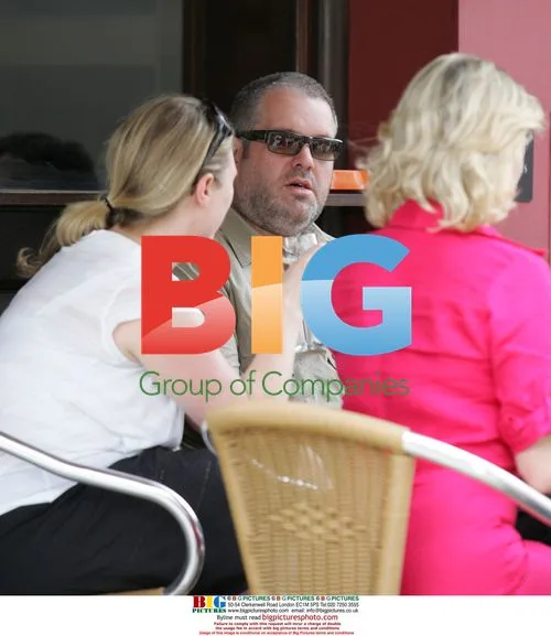 DJ Chris Moyles relaxes with colleagues in London