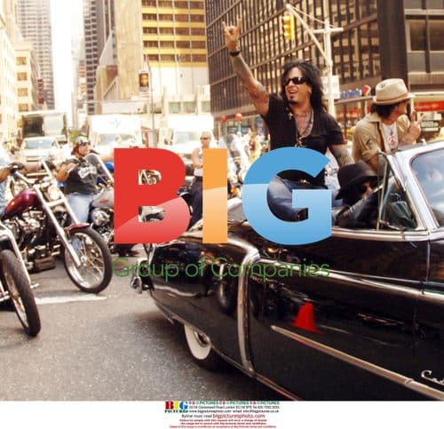 Motley Crue Arrives to Promote New Album