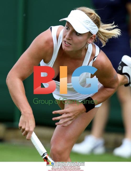 Bethanie Mattek Serves at Wimbledon