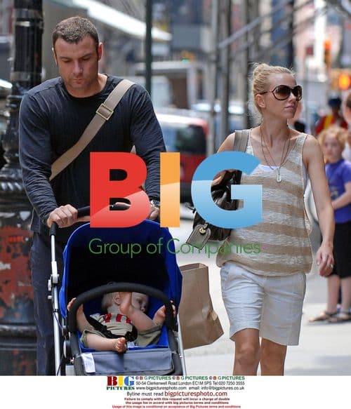 Naomi Watts and Liev Schreiber with baby son