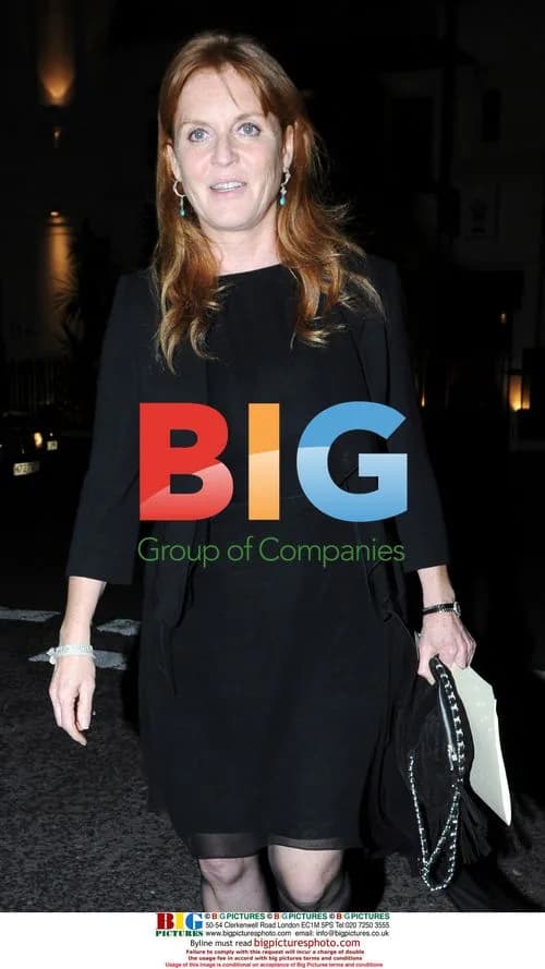 Sarah Ferguson leaving Mosimann's restaurant