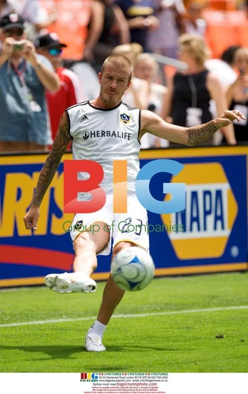 David Beckham warms up before the LA Galaxy vs DC United match