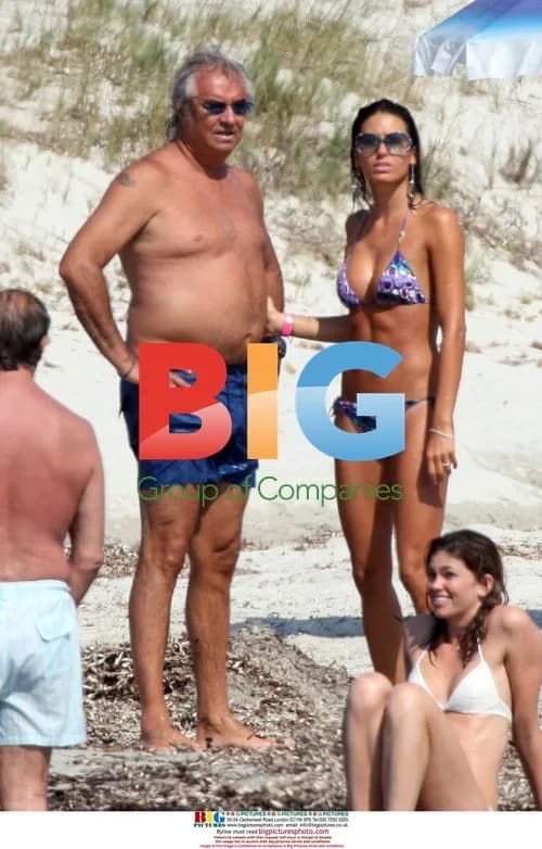 Flavio Briatore with wife on yacht in Sardinia