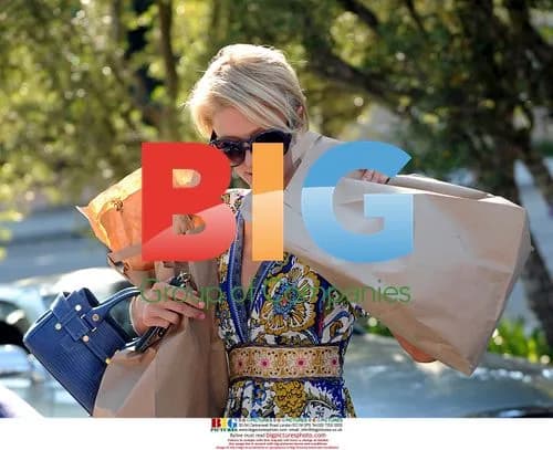 Paris Hilton shops with wad of cash