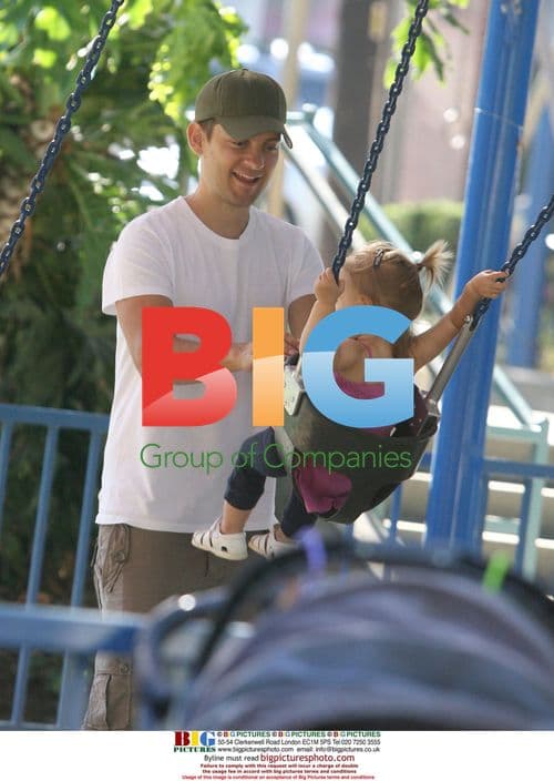 Tobey Maguire and daughter Ruby at park