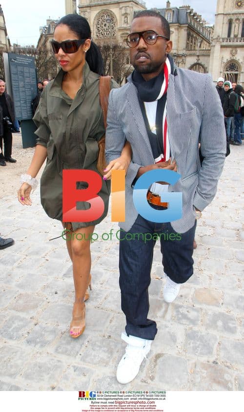 Kanye West and girlfriend at Louis Vuitton show