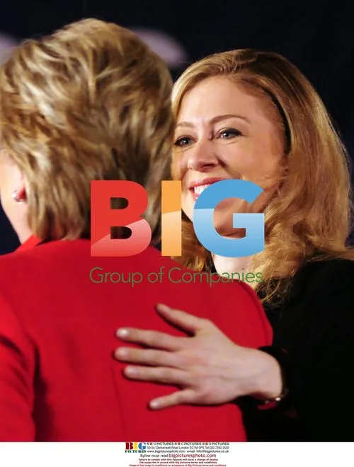 Chelsea Clinton joins Hillary Clinton on stage