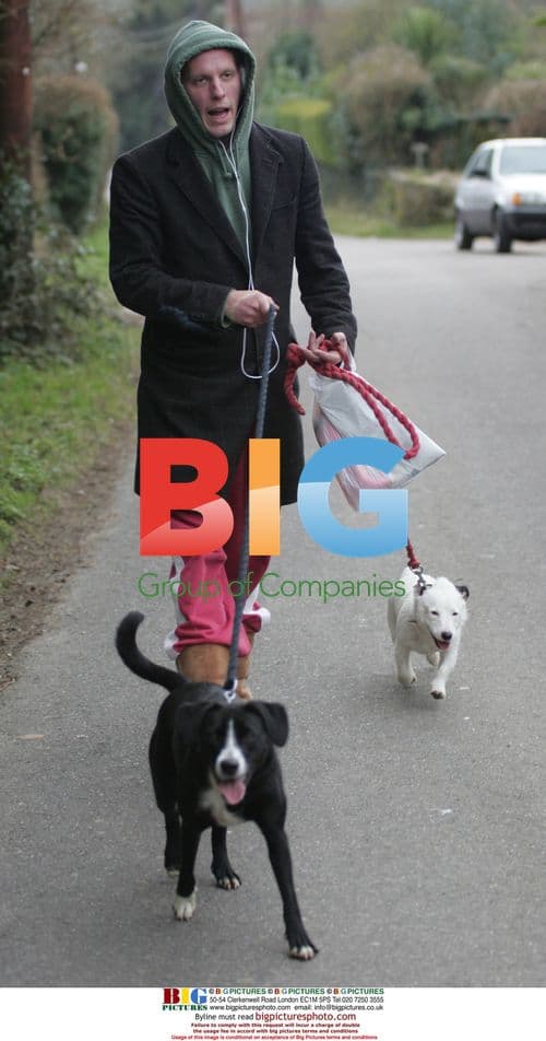 Laurence Fox walks dogs in West Sussex