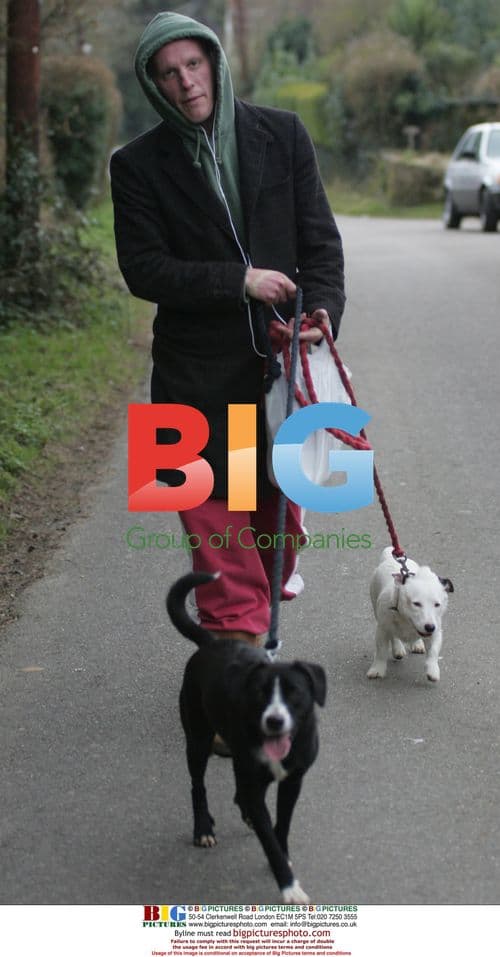 Laurence Fox walking dogs in UK