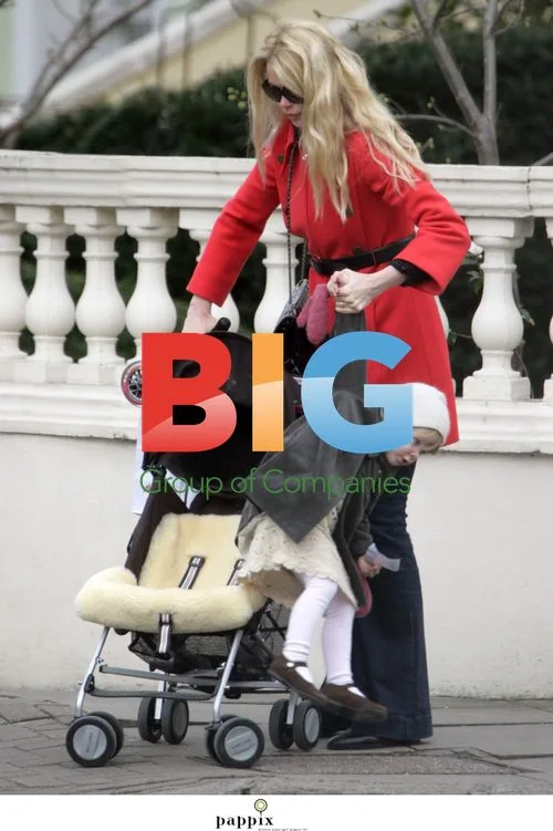 Claudia Schiffer and Daughter Clementine on Scooter