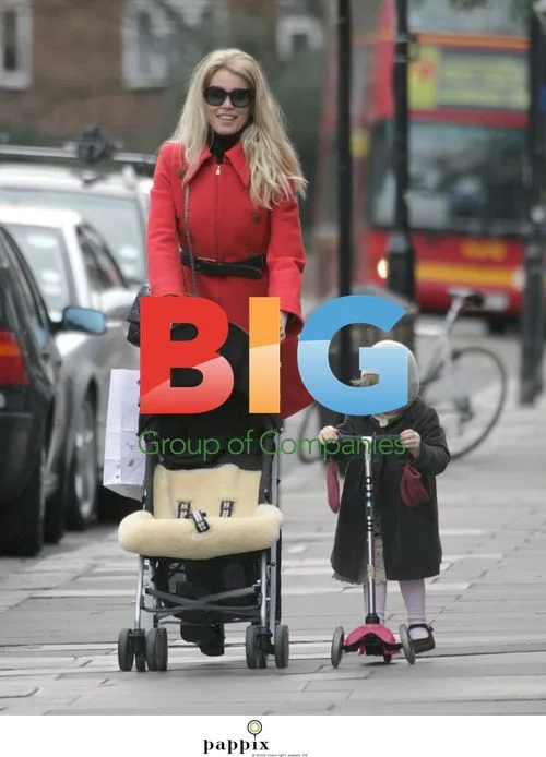 Claudia Schiffer and daughter Clementine out in London