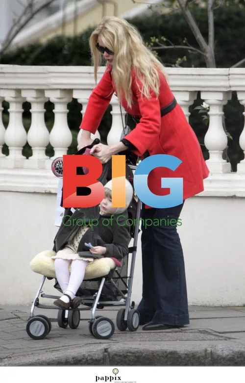 Claudia Schiffer and Daughter Clementine on Scooter