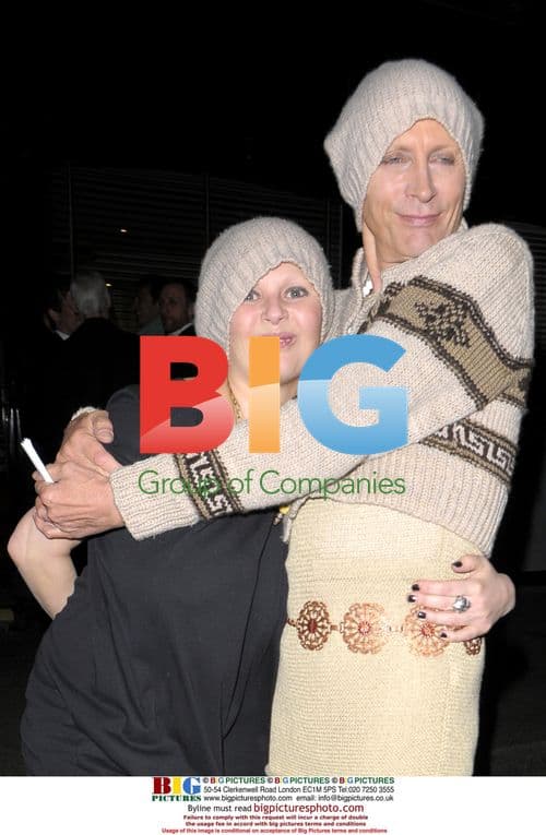 Gail Porter and Richard O'Brien Outside Groucho