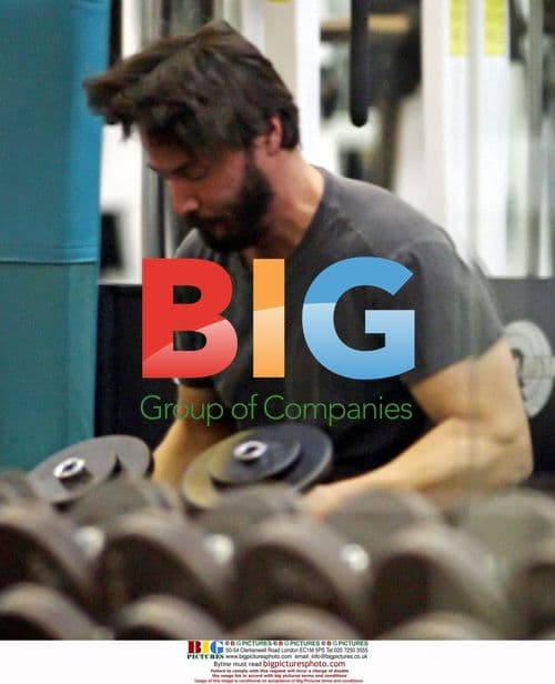 Keanu Reeves Pumping Iron at Gym