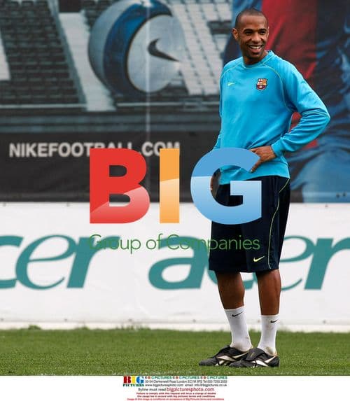 Thierry Henry and Frank Rijkaard at Barcelona Training