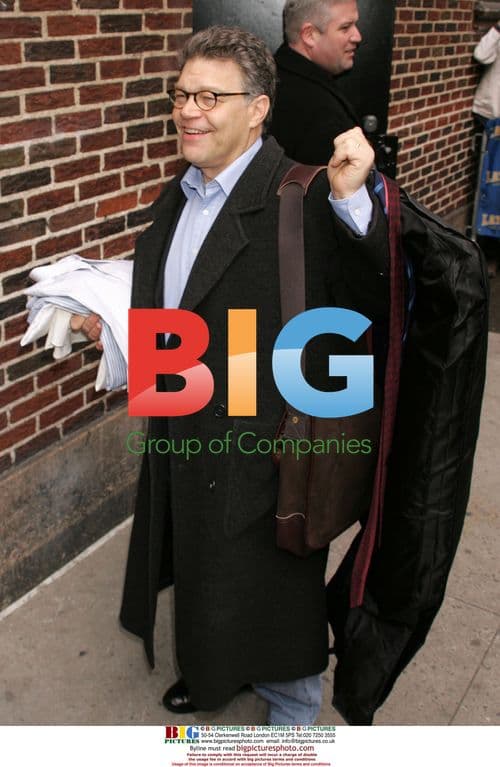 Al Franken arrives for Letterman show
