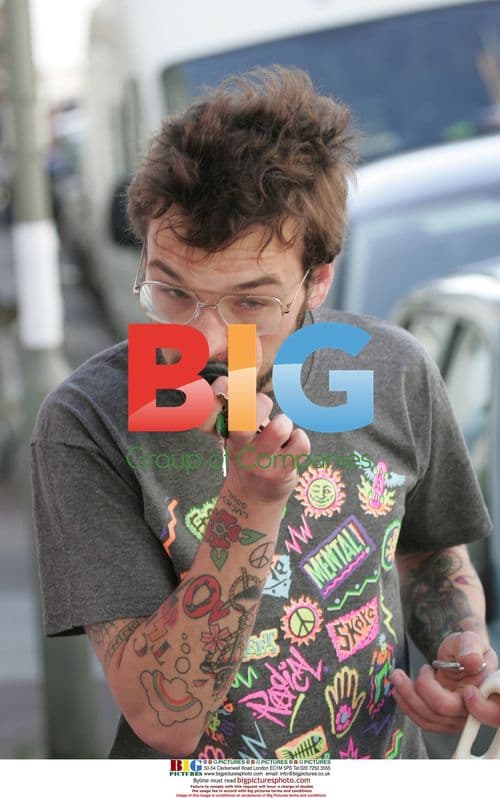 Sam Preston of Ordinary Boys buys milk in Brighton