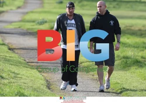 Peter Andre and Fitness Trainer Jogging