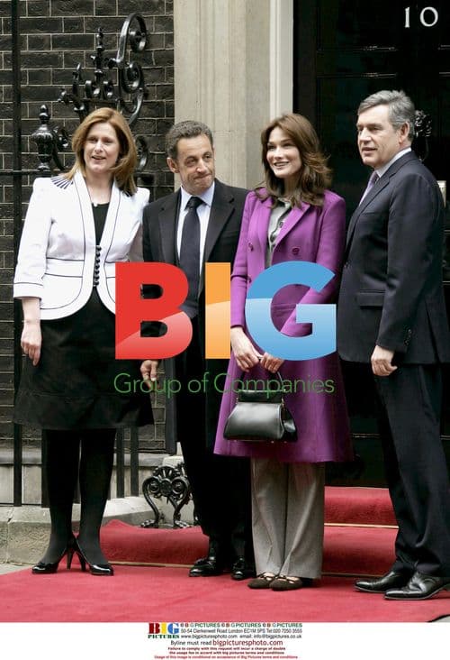 Sarkozy and Carla Bruni meet Brown at 10 Downing Street