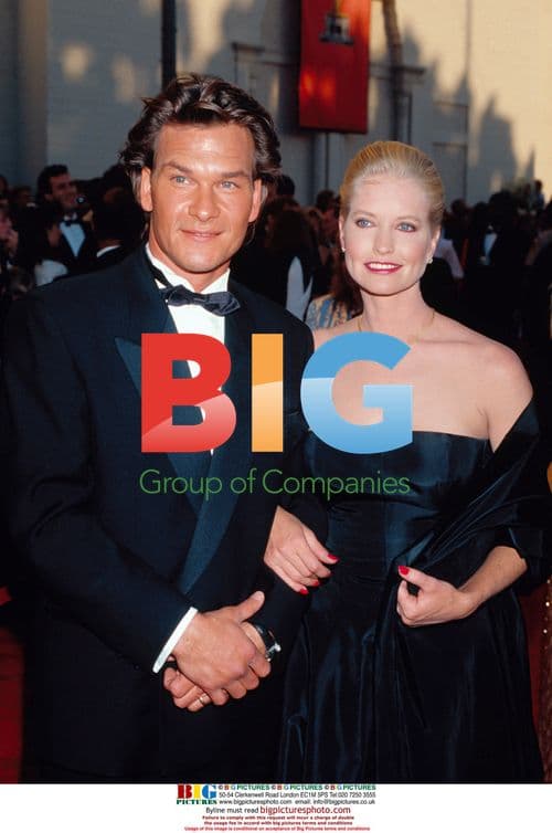 Patrick Swayze with wife Lisa Niemi at Academy Awards