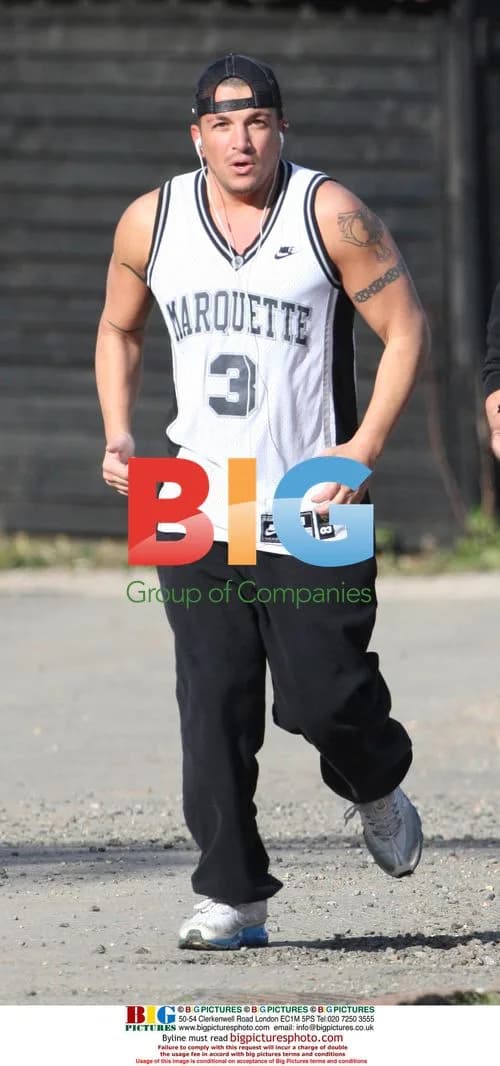 Peter Andre Jogging with Trainer