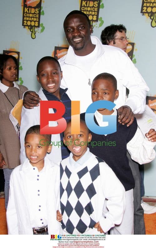 Akon & Family at Nickelodeon Kids' Choice Awards