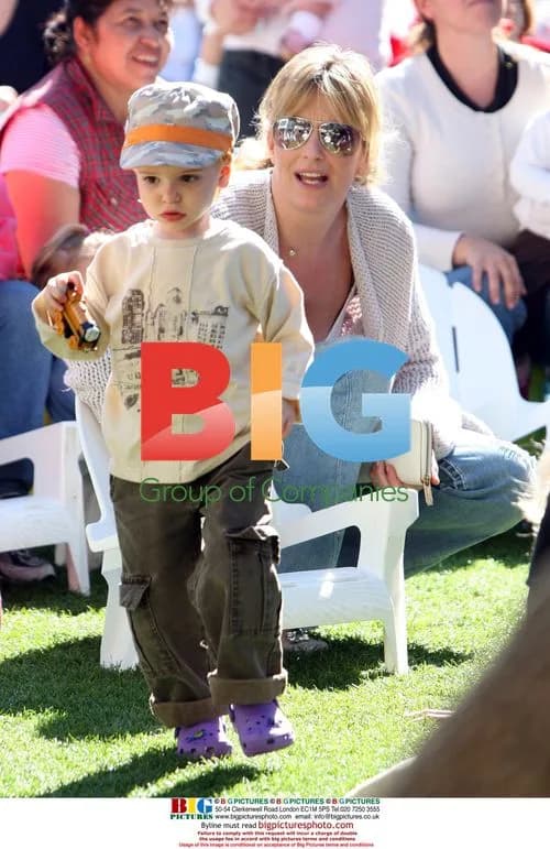 Penny Lancaster and family at Farmer's Market
